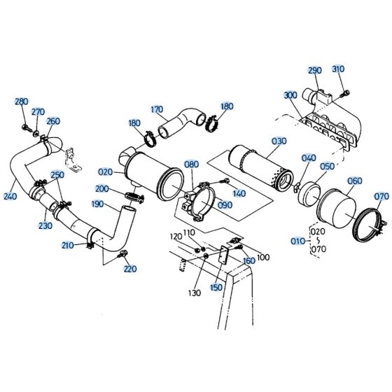 Air Cleaner Assembly for Kubota KH66 Mini Excavator