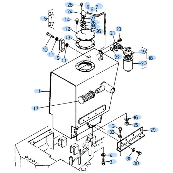 Oil Tank Assembly for Kubota KH90 Mini Excavator