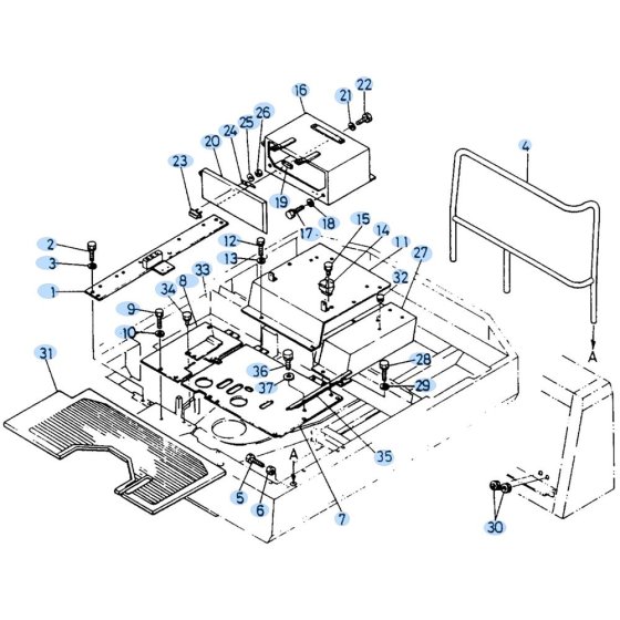 Floor Plate Assembly for Kubota KH90 Mini Excavator