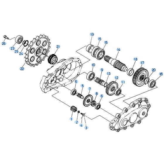 Drive Gear Assembly for Kubota KH90 Mini Excavator