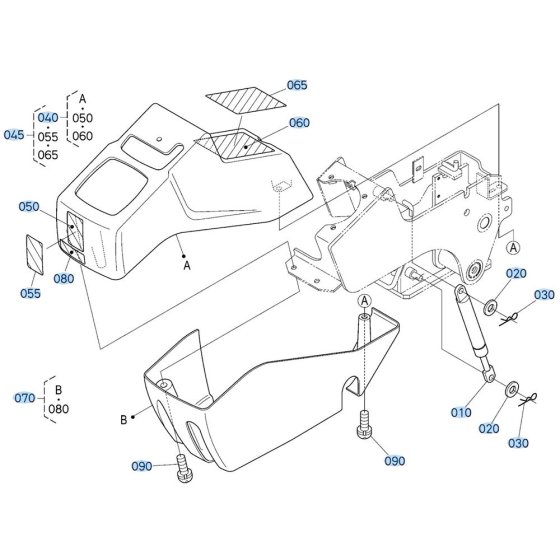 Armrest (L/H) Assembly for Kubota KX030-4 Mini Excavator