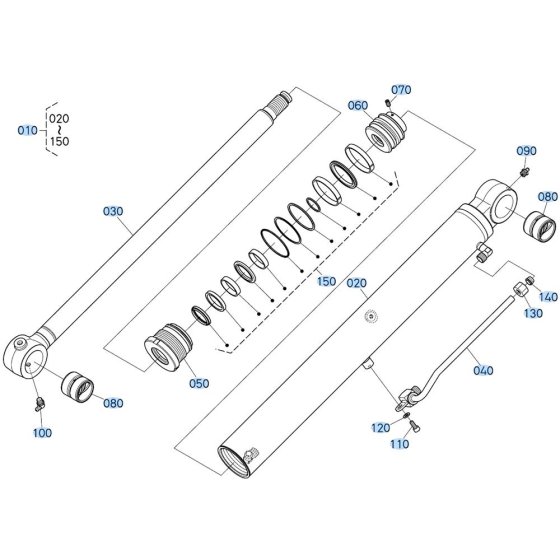 Arm Cylinder Assembly for Kubota KX030-4 Mini Excavator