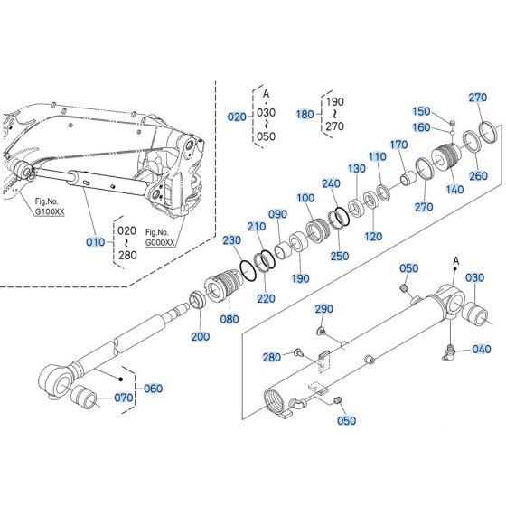 Boom Cylinder Assembly for Kubota KX040-5 Mini Excavator