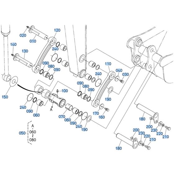 Bucket Link Assembly for Kubota KX080-3 Mini Excavator