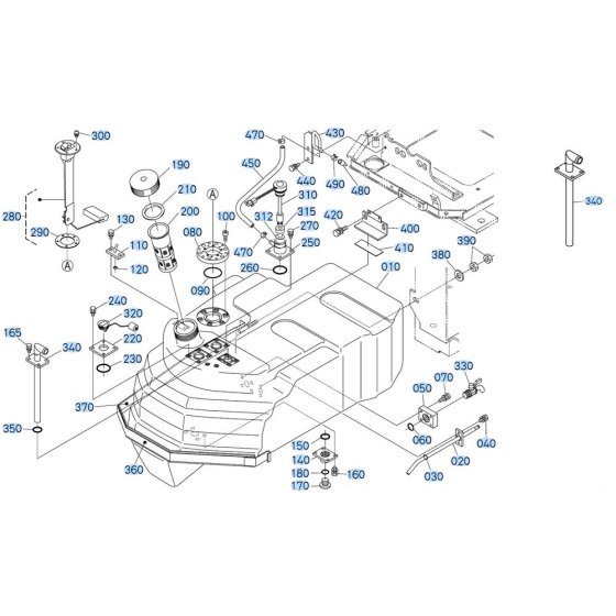Fuel Tank Assembly for Kubota KX080-3 Mini Excavator