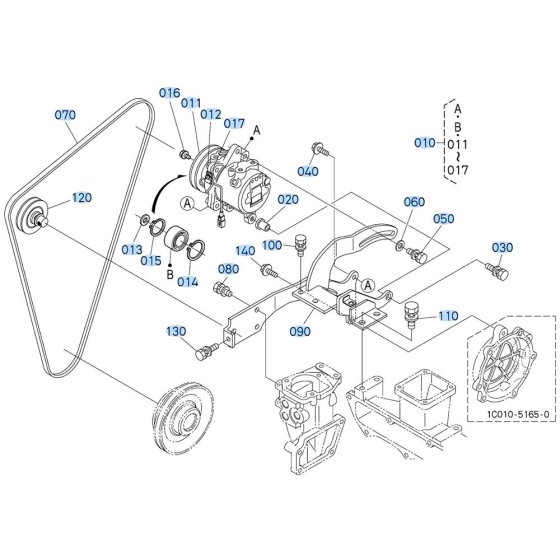 Compressor Assembly for Kubota KX080-3 Mini Excavator