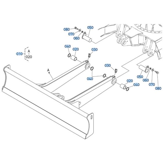 Blade Assembly for Kubota KX080-4s Mini Excavator