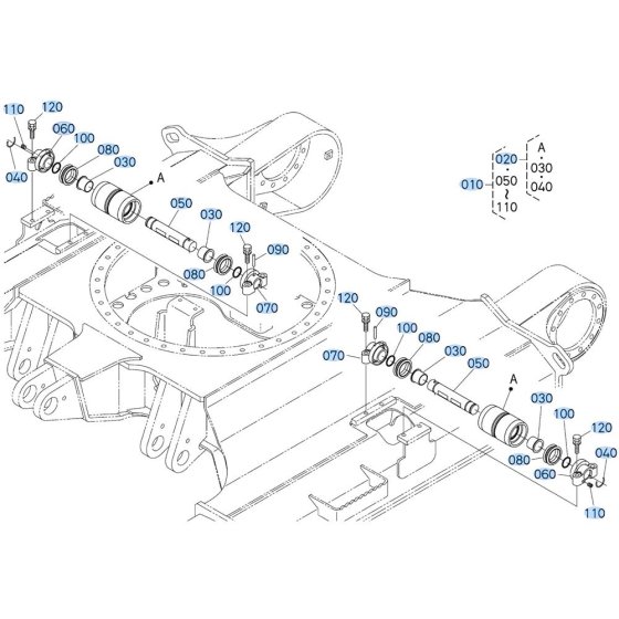 Carrier Roller Assembly for Kubota KX080-4s Mini Excavator
