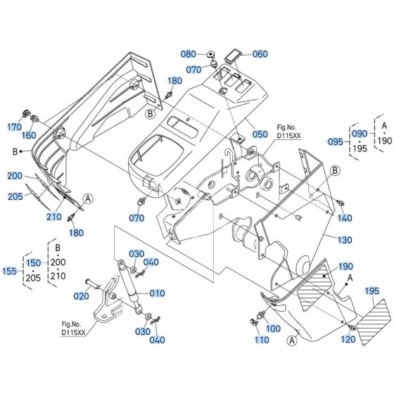 Armrest (L/H) Assembly for Kubota KX080-5 Mini Excavator