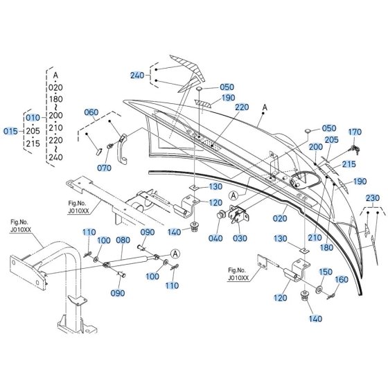 Bonnet Assembly for Kubota KX080-5 Mini Excavator