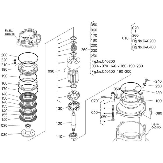 Swivel Motor Assembly -1 for Kubota KX080-5 Mini Excavator
