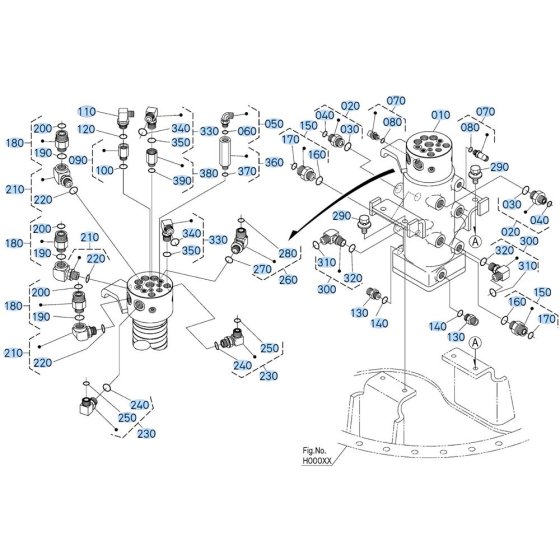 Rotary Joint Assembly for Kubota KX080-5 Mini Excavator