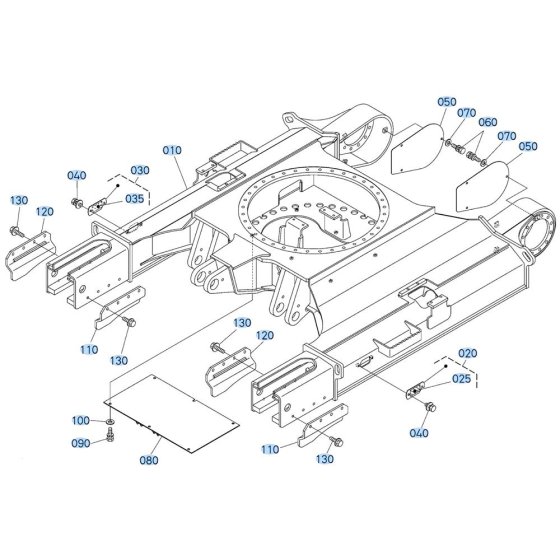Track Frame Assembly for Kubota KX080-5 Mini Excavator