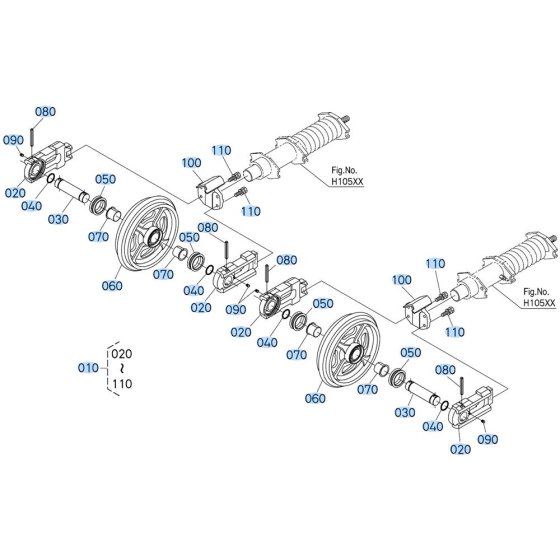 Idler Assembly for Kubota KX080-5 Mini Excavator