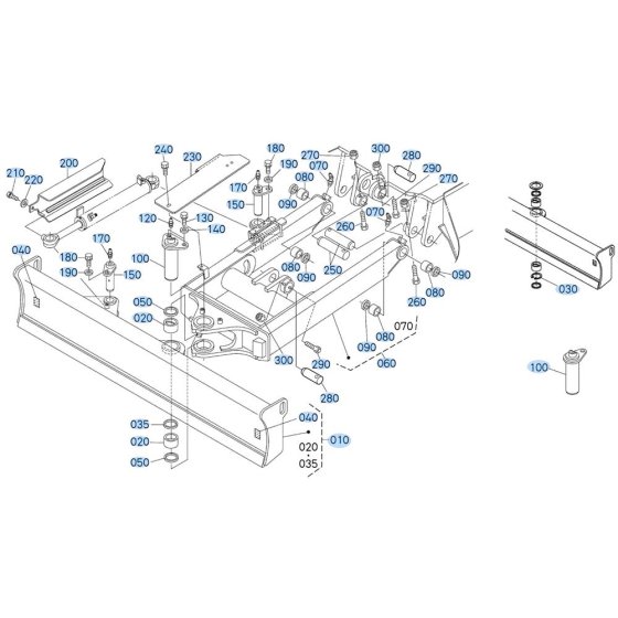 Blade (Angle) Assembly for Kubota KX161-3s Mini Excavator