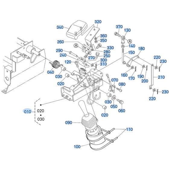 Control Lever (L/H) Assembly for Kubota KX91-3s Mini Excavator