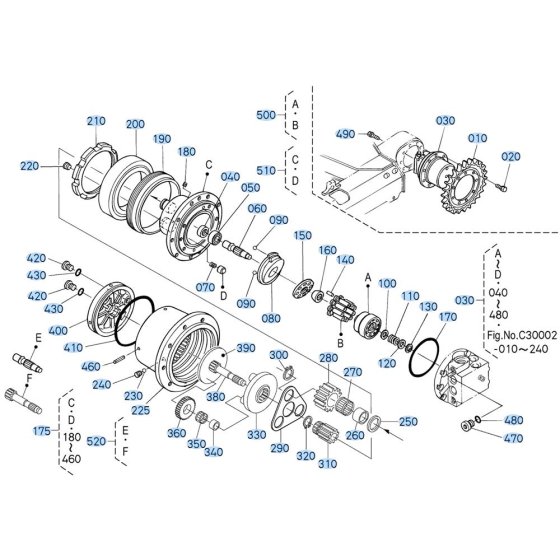 Drive Motor Assembly for Kubota KX91-3s Mini Excavator