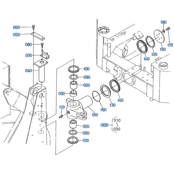 Center Pin Assembly for Kubota R310 Loader