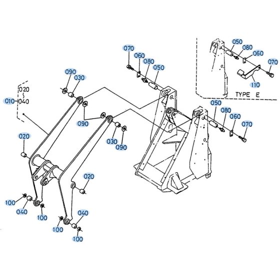 Shovel Frame Assembly for Kubota R310 Loader