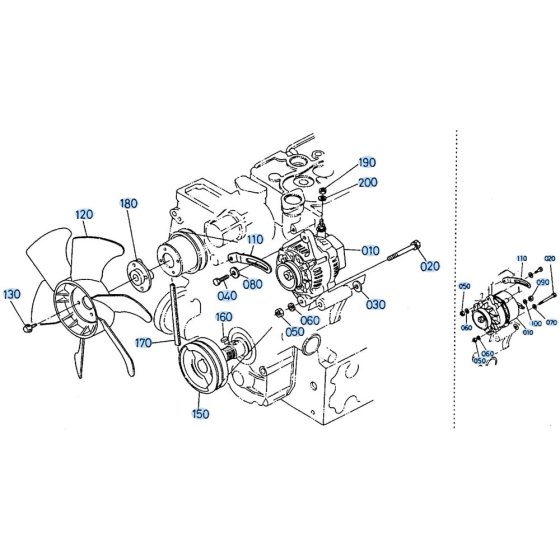 Fan Assembly for Kubota R410 Loader