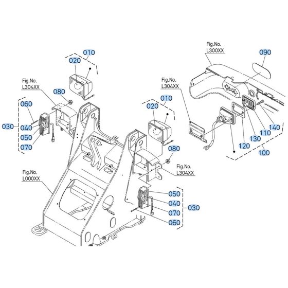 Light (Front) Assembly for Kubota R430 Loader