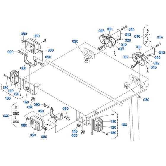 Light (Rear) Assembly for Kubota R430 Loader
