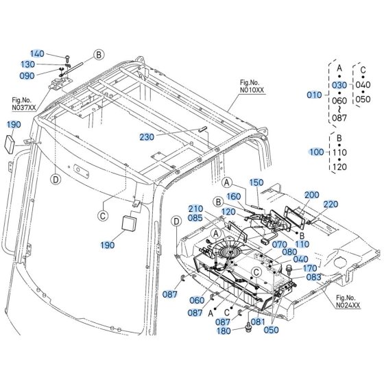 Air Conditioner Assembly for Kubota R430 Loader