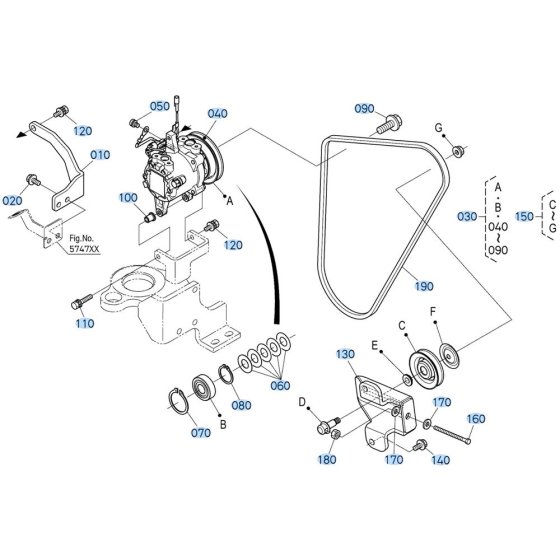 Compressor Assembly for Kubota R430 Loader