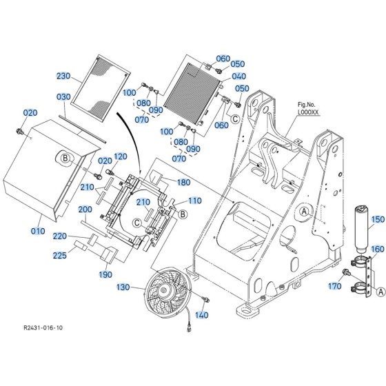 Condenser Assembly for Kubota R430 Loader