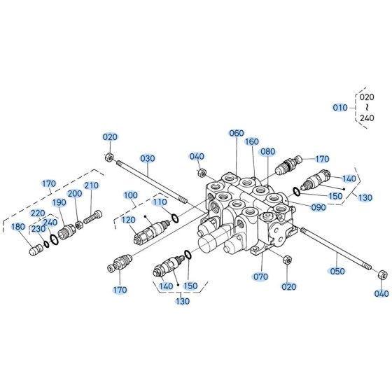 Control Valve Assembly for Kubota R430 Loader