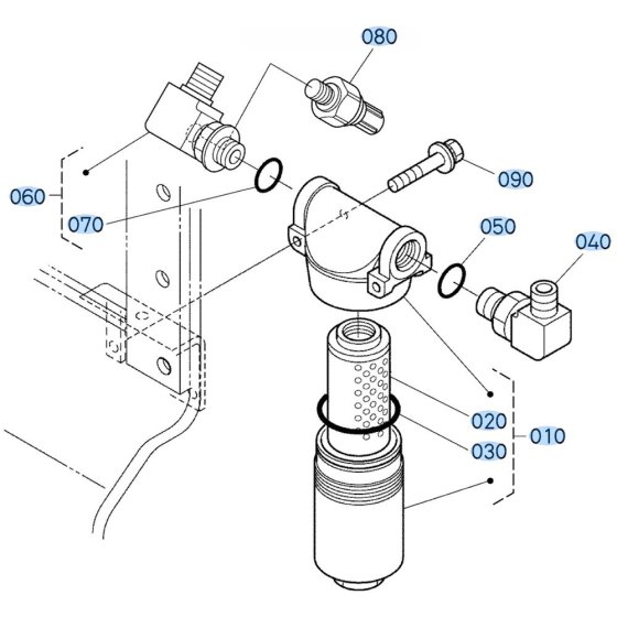 Oil Filter Assembly for Kubota R430 Loader