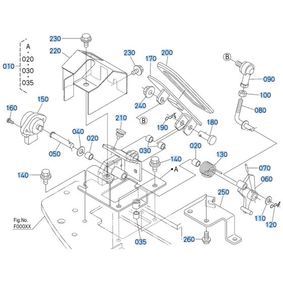 Accelerator Pedal Assembly for Kubota R430 Loader