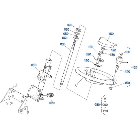 Steering Column Assembly for Kubota R430 Loader