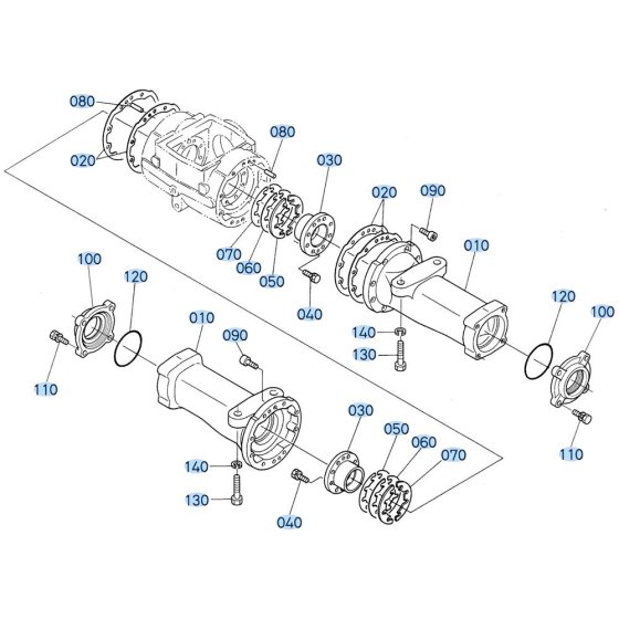 Axle Case (Front) Assembly for Kubota R430 Loader