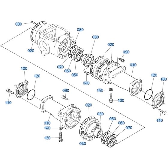 Axle Case (Rear) Assembly for Kubota R430 Loader