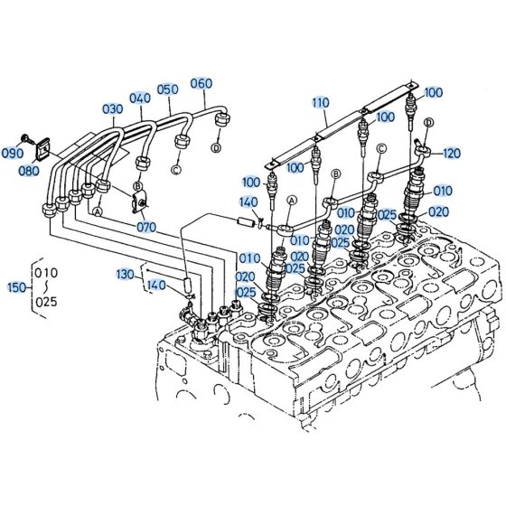 Nozzle Holder, Glow Plug Assembly for Kubota R510 Loader