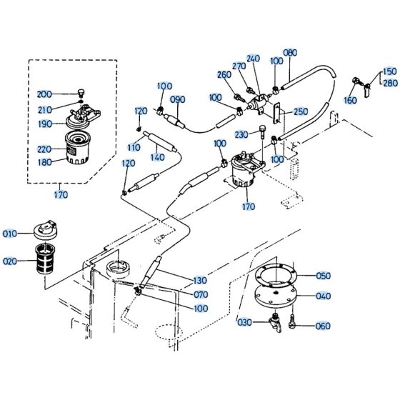 Fuel Tank Assembly for Kubota R510 Loader