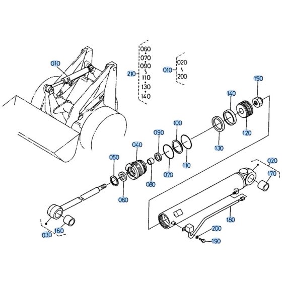Tilt Cylinder Assembly for Kubota R510 Loader
