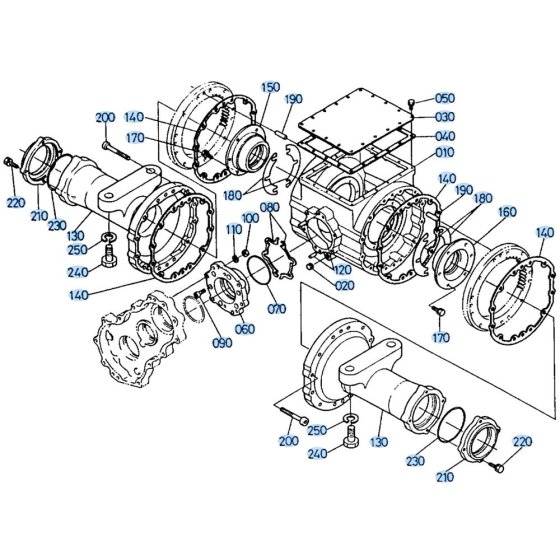 Axle Case (Rear) Assembly for Kubota R510 Loader