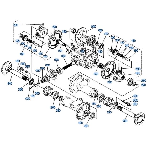 Axle (Rear) Assembly for Kubota R510 Loader