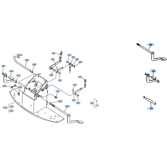 Brake Pedal Assembly for Kubota R520 Loader