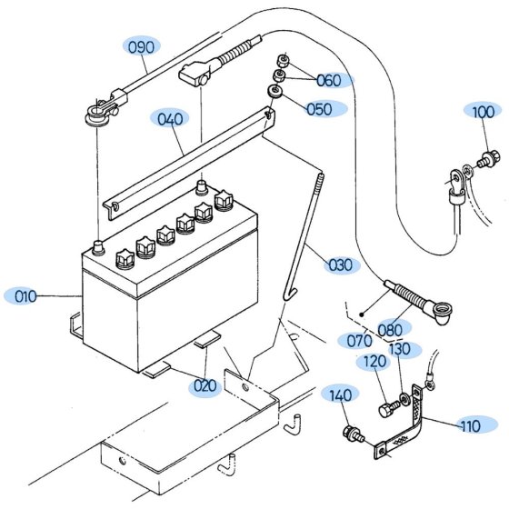 Battery Assembly for Kubota R520 Loader