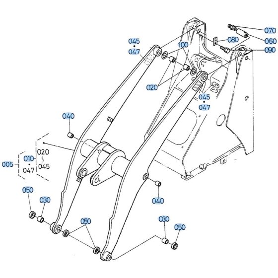 Shovel Arm Assembly for Kubota R520 Loader
