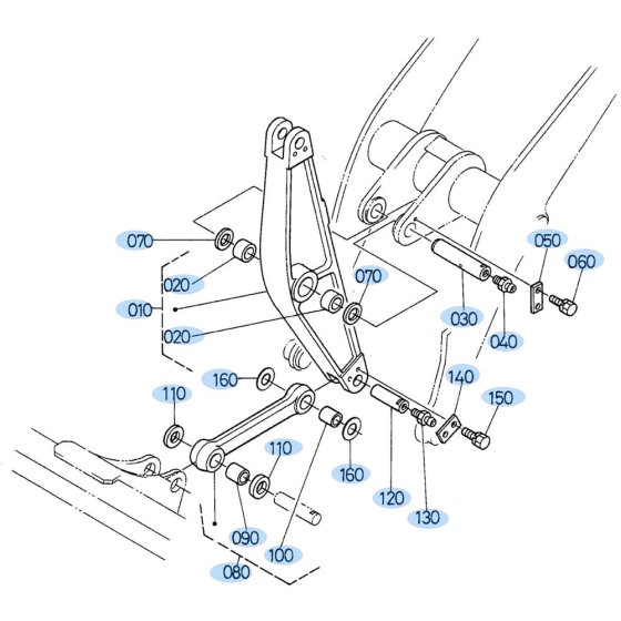 Tilt Arm Assembly for Kubota R520 Loader
