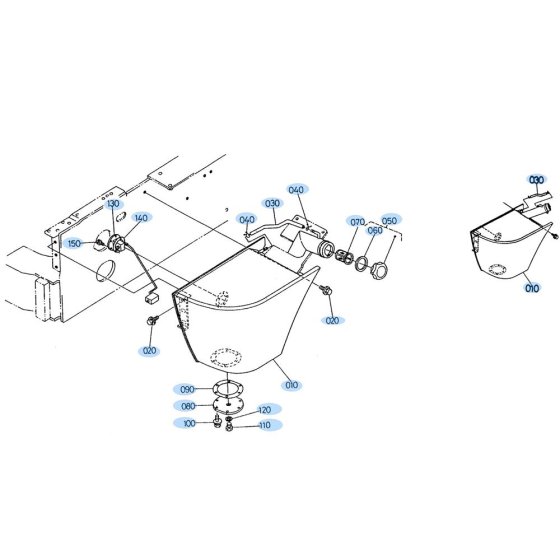 Fuel Tank Assembly for Kubota R520 Loader