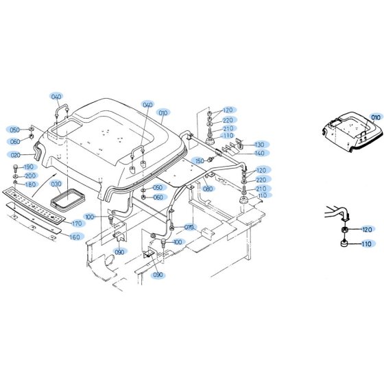 Bonnet Assembly for Kubota R520 Loader