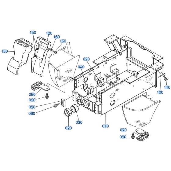 Rear Frame Assembly for Kubota R520 Loader