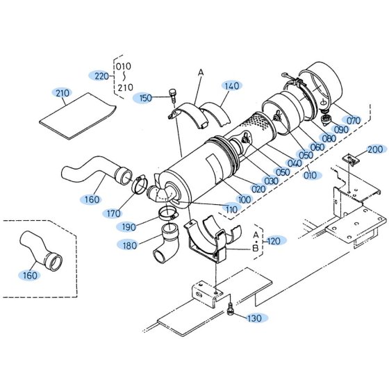 Air Cleaner Assembly for Kubota R520 Loader