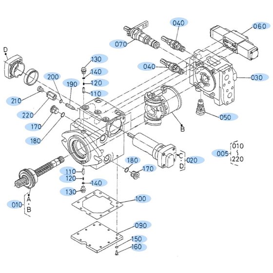 Piston Pump Assembly for Kubota R520 Loader