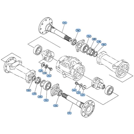 Axle (Front) Assembly for Kubota R520 Loader